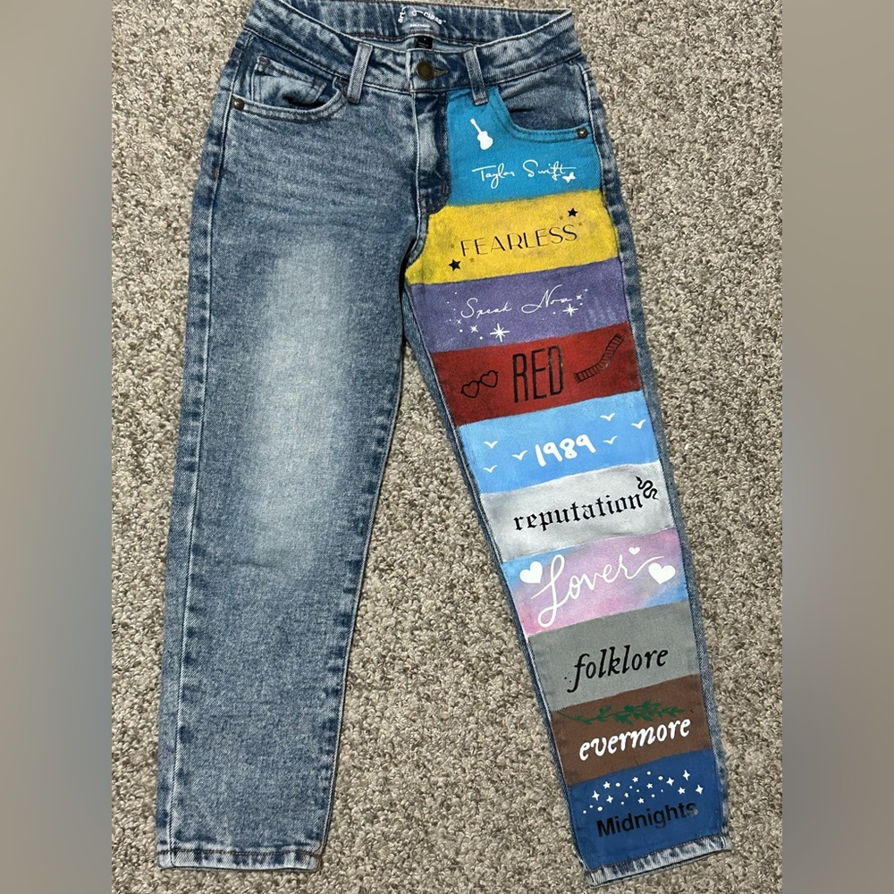 Hand painted Taylor Swift jeans